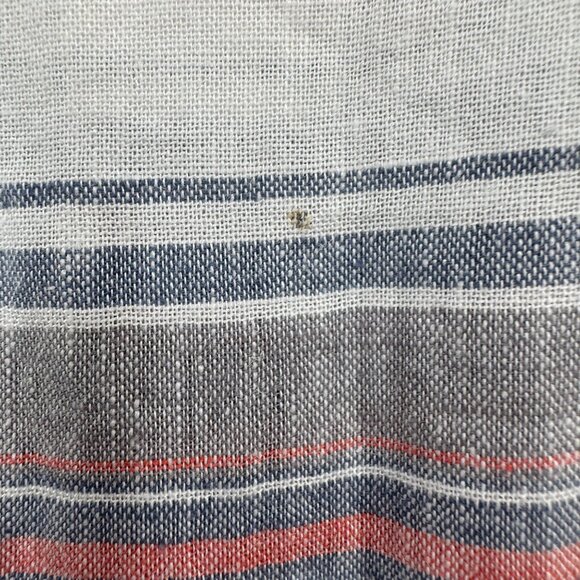 Rails Shirt Mens Large Gray Red Blue Stripes Button Up Camp Casual Linen Rayon - Picture 12 of 13